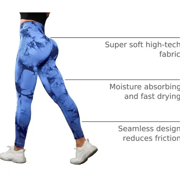 OVESPORT 3 Piece Workout Leggings Women's Size S Seamless Lifting High Waisted - Picture 4 of 7